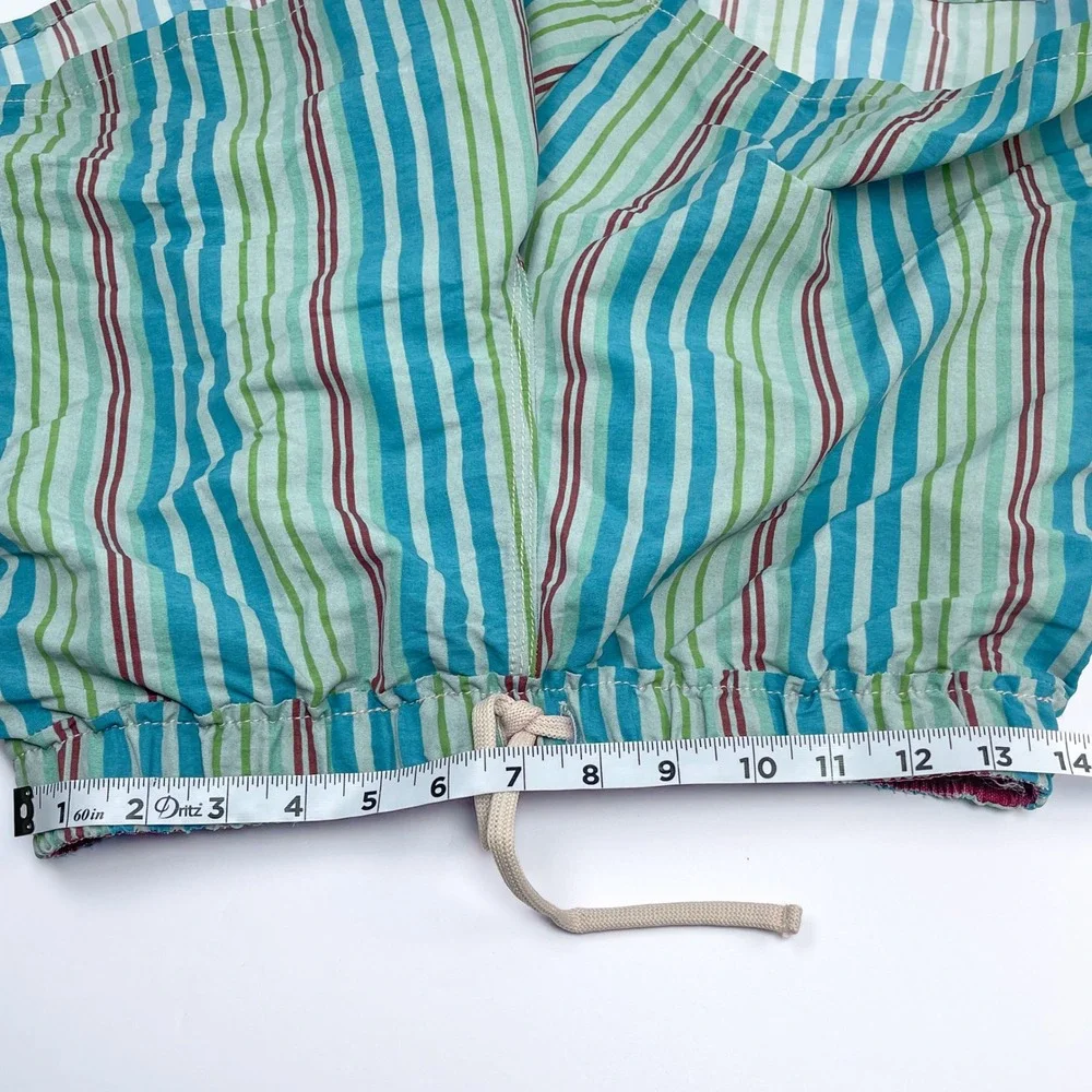 Napapijri Striped Retro Swim Trunks‎ Lined Elastic Waist Men's Swim Shorts M